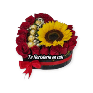 Corazón pequeño en rosas rojas 03