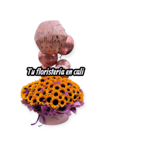 Canasta grande en girasoles