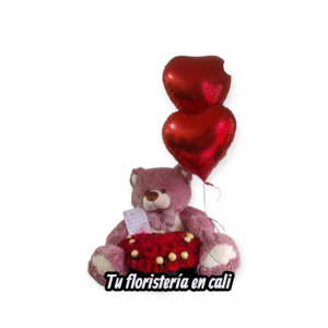 Bouquet en rosas rojas grande y peluche#19