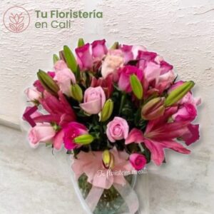Bouquet lirios fucsia 07