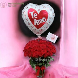 Jarrón rosas rojas 11