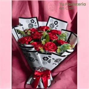 Bouquet rosas satinadas 17
