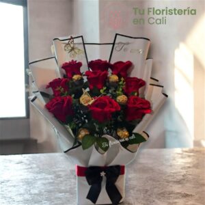 Bouquet rosa satinada 19